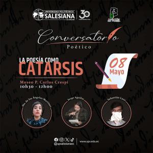 Afiche promocional del Conversatorio poético: La Poesía como Catarsis